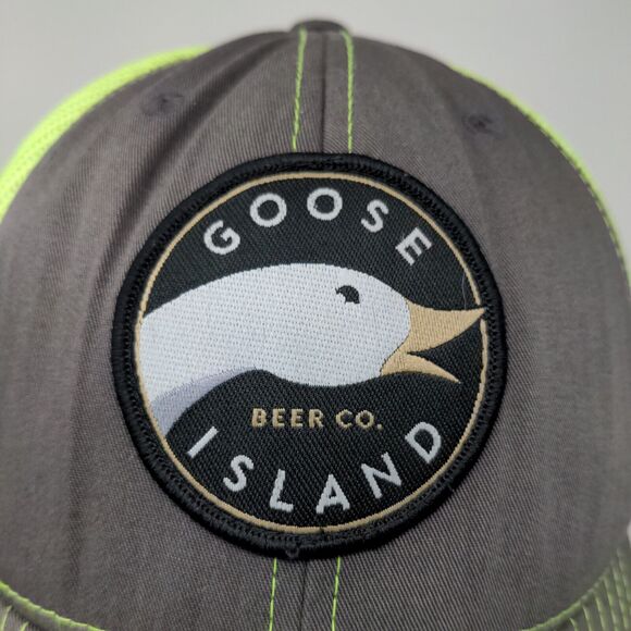 Goose Island Beer Co Mens Meshback Snapback Hat Gray Yellow Embroidered Logo - Picture 4 of 13